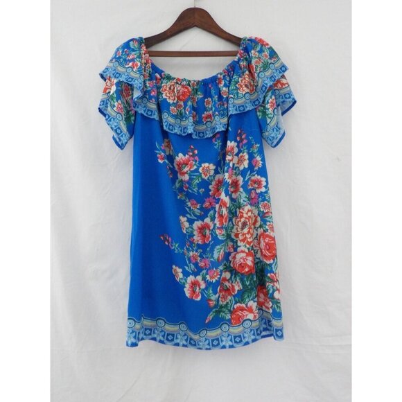 Jealous Tomato Ruffle Off‎ Shoulder Lined Floral Above the Knee Dress - Picture 11 of 11